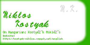 miklos kostyak business card